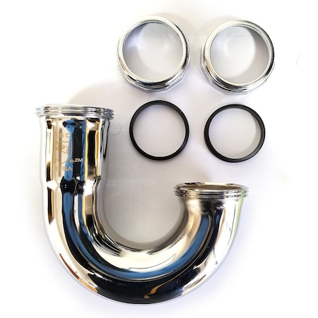 Thrifco Plumbing 17 Gauge 1-1/2 Inch x 1-1/2 Inch Chrome Plated Brass Tubular J-Bend 4402808